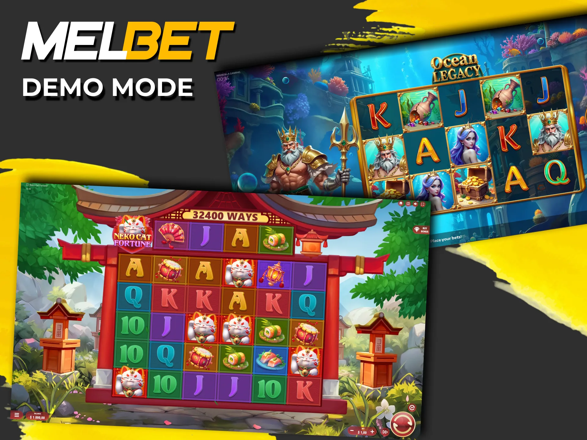 Try Melbet slot mechanics with virtual money.